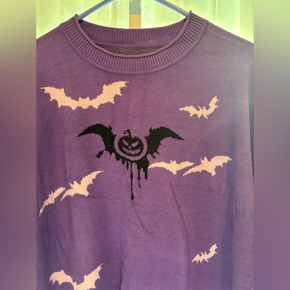 Holiday Sweater for men’s in purple with Bat Designs